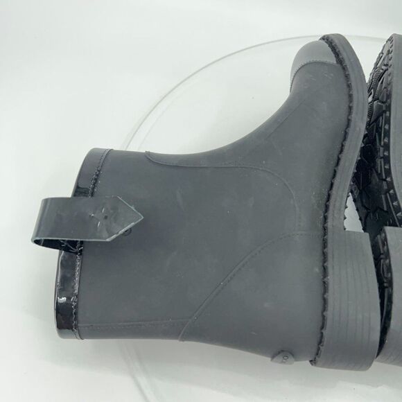 Jimmy Choo Edie Black Matte Rubber Rain Boots Size 37 AS IS - Picture 7 of 15